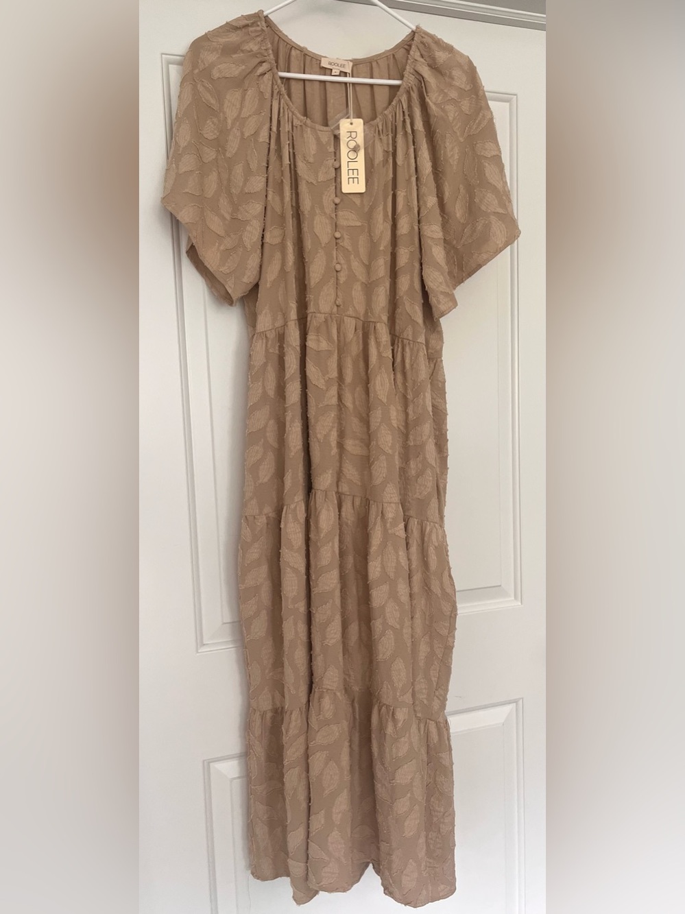 Roolee Textured Tiered Maxi Dress NEW